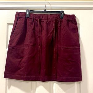 Loft Maroon Tie Waist Skirt - XL